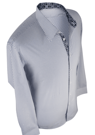 Custom Tailored Pattern Detailed Trim Dress Shirt